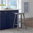 Pemberly Row 30 Inch Sawhorse Bar Stool with Contoured Seat in Gray