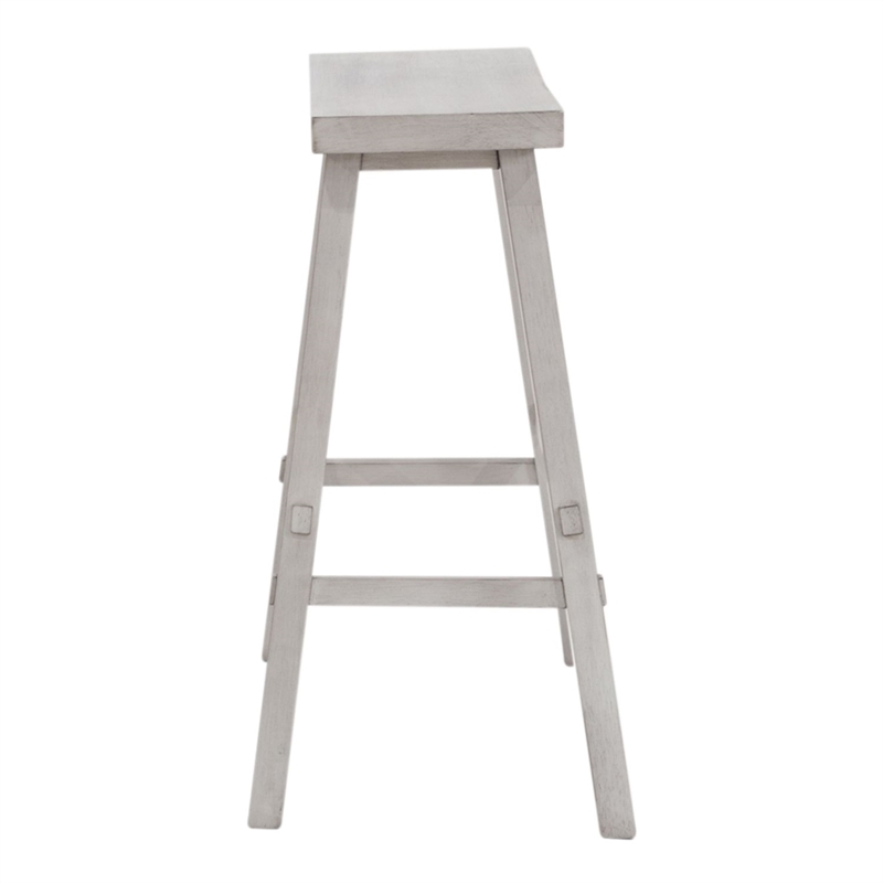 Pemberly Row 30 Inch Sawhorse Bar Stool with Contoured Seat in White
