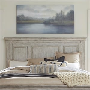 Pemberly Row Queen Panel Headboard with Crown Molding and Raised Panels in White