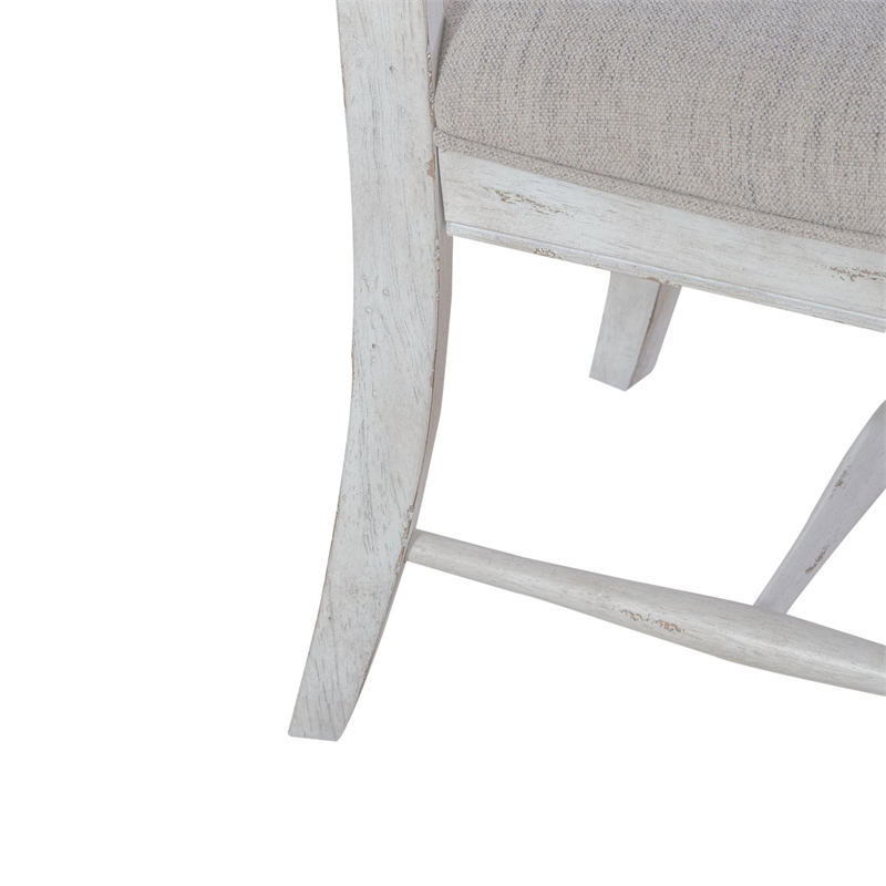 Pemberly Row Panel Back Side Dining Chairs Set of 2 in White