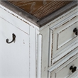 Pemberly Row Pet Feeder Cabinet with Drawers and Leash Hooks in White