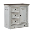 Pemberly Row Pet Feeder Cabinet with Drawers and Leash Hooks in White