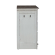 Pemberly Row Pet Feeder Cabinet with Drawers and Leash Hooks in White