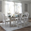 Pemberly Row 7 Piece Rectangular Table Set with Chairs in White