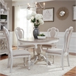 Pemberly Row 5 Piece Pedestal Table Dining Room Set in White
