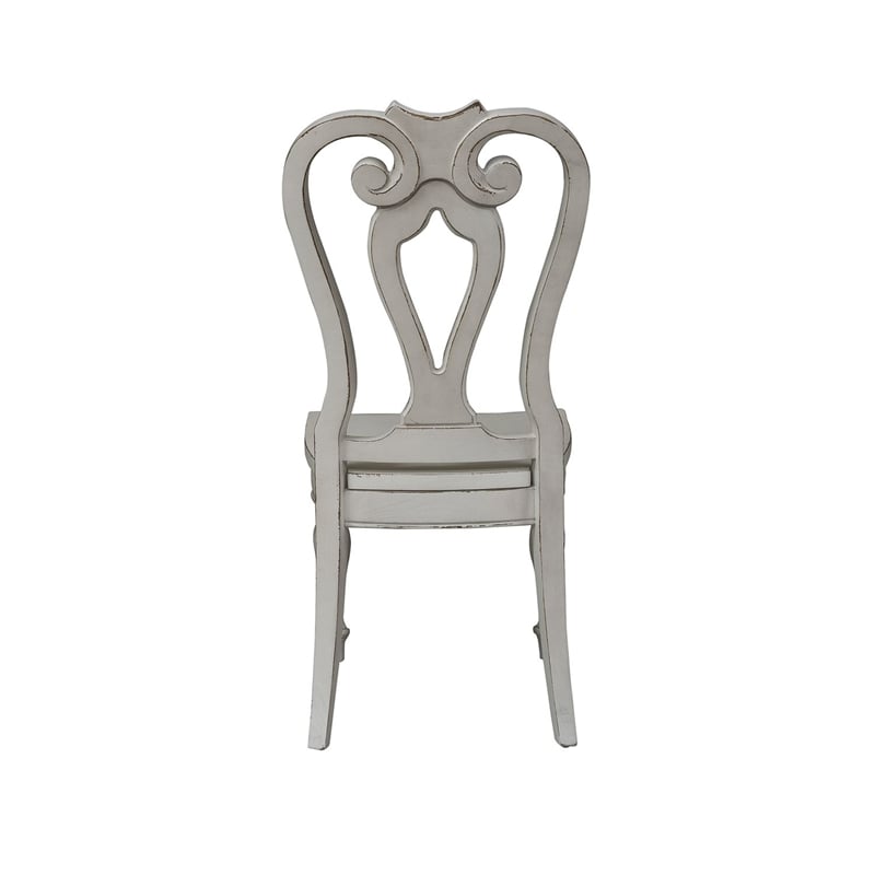 Pemberly Row 7 Piece Round Pedestal Table Set with Chairs in White