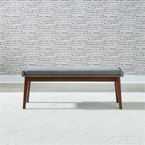 Pemberly Row Upholstered Dining Bench with Removable Cushion in Brown