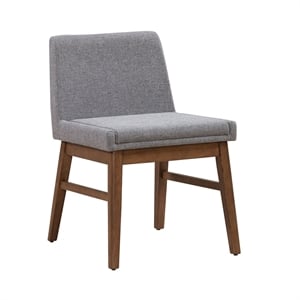 Pemberly Row Upholstered Side Chair with Tapered Legs Set of 2 in Brown