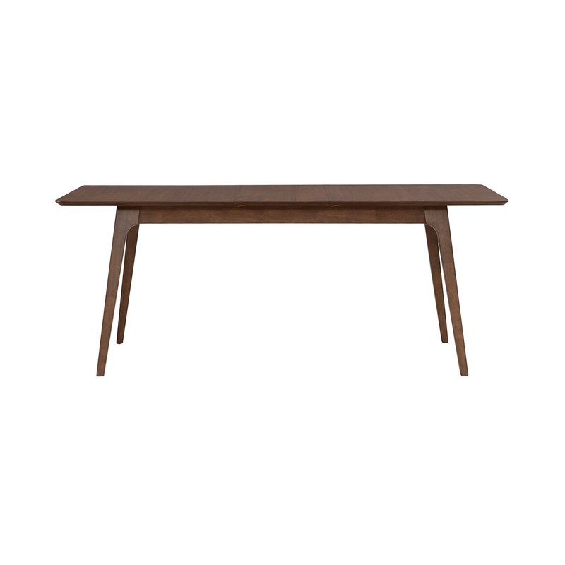 Pemberly Row Rectangular Leg Table with 15 Inch Butterfly Leaf in Brown