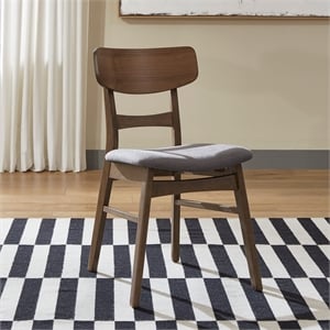 Pemberly Row Panel Back Side Chair with Splayed Legs Set of 2 in Grey