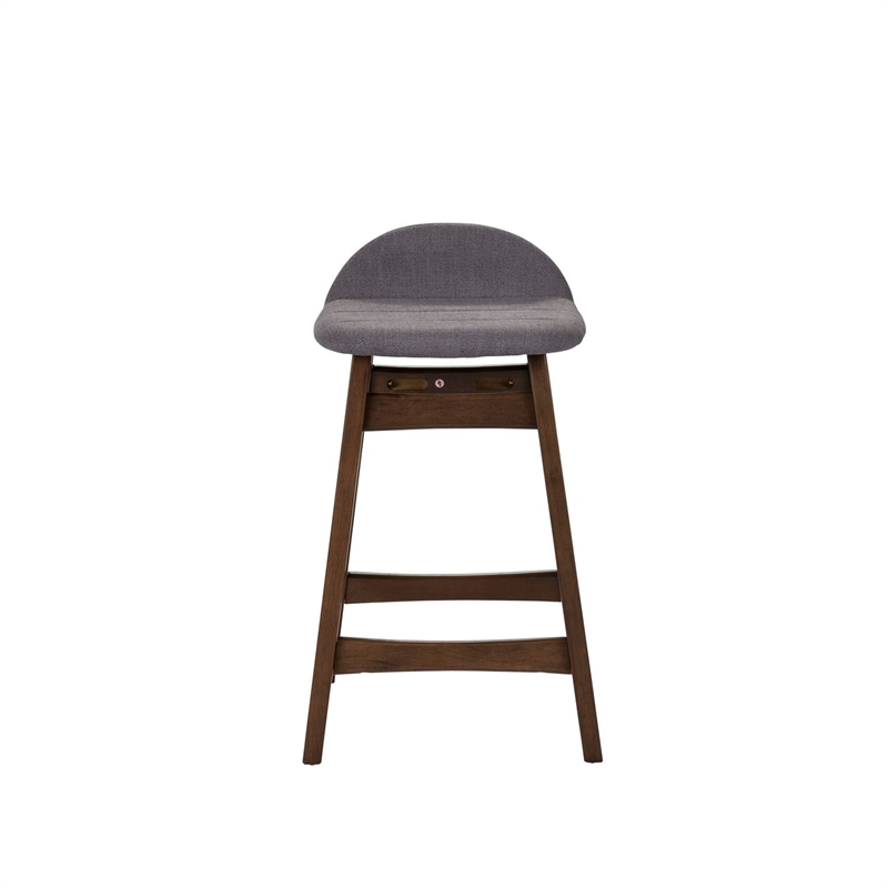 Pemberly Row 24 Inch Upholstered Counter Chair Set of 2 in Grey