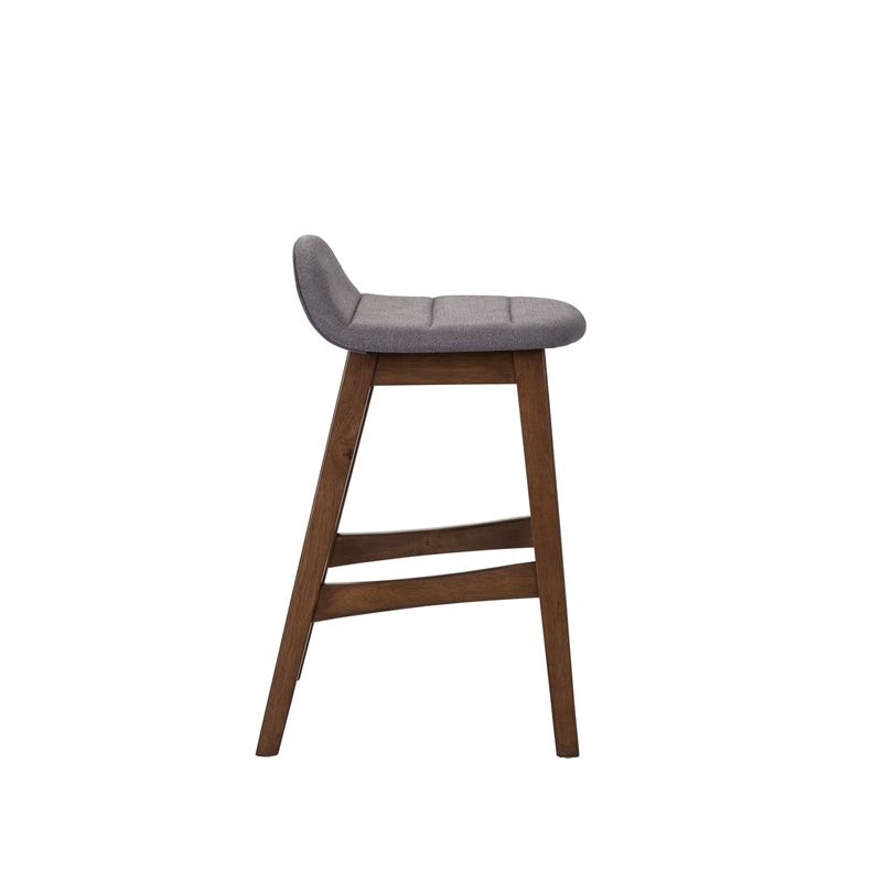 Pemberly Row 24 Inch Upholstered Counter Chair Set of 2 in Grey
