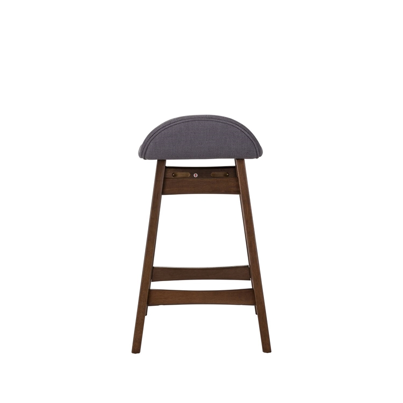 Pemberly Row 24 Inch Upholstered Counter Chair Set of 2 in Grey