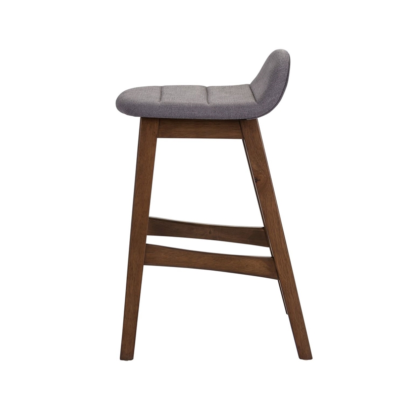 Pemberly Row 24 Inch Upholstered Counter Chair Set of 2 in Grey