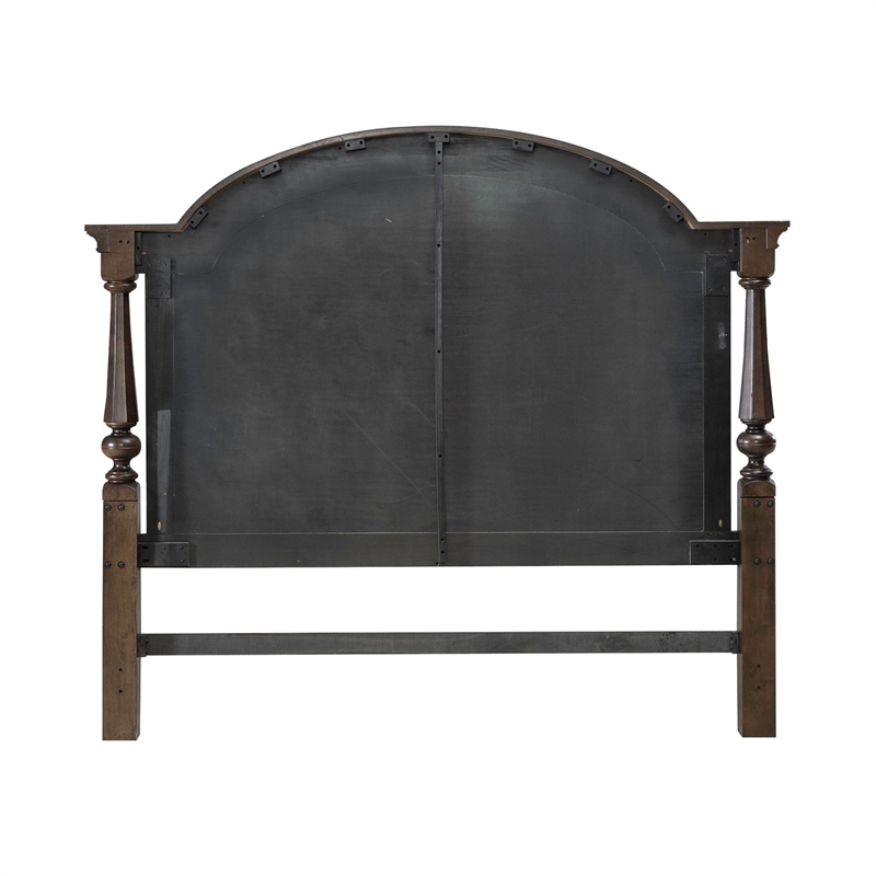 Pemberly Row King Arched Poster Headboard with Turned Posts in Cherry