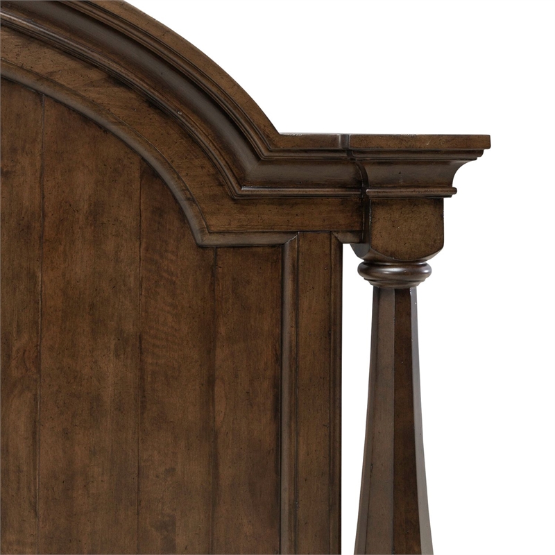Pemberly Row King Arched Poster Headboard with Turned Posts in Cherry