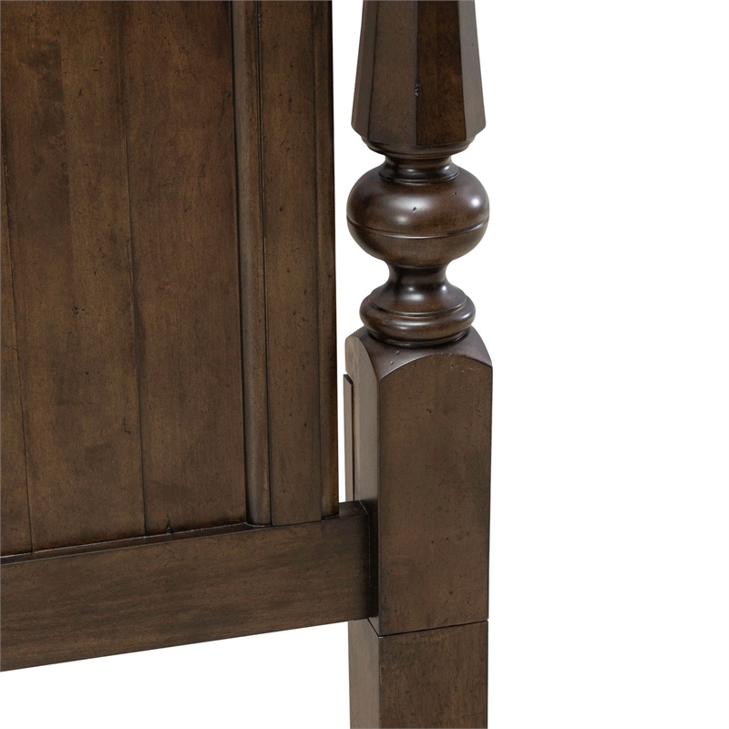 Pemberly Row King Arched Poster Headboard with Turned Posts in Cherry