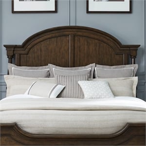 Pemberly Row King Arched Poster Headboard with Turned Posts in Cherry