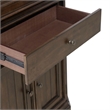 Pemberly Row Corner Cabinet with Glass Door and LED Lighting in Cherry