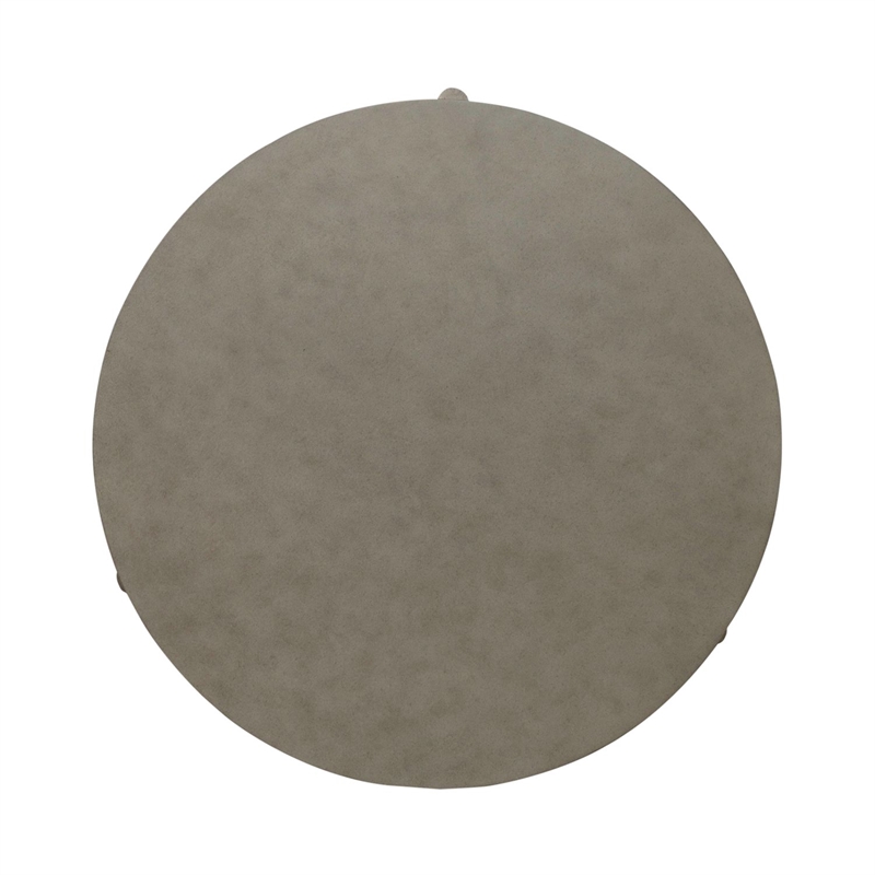 Pemberly Row Round Cocktail Table with Faux Concrete Top in Brown
