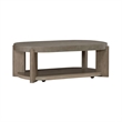 Pemberly Row 3 Piece Oval Cocktail and End Table Set with Casters in Brown
