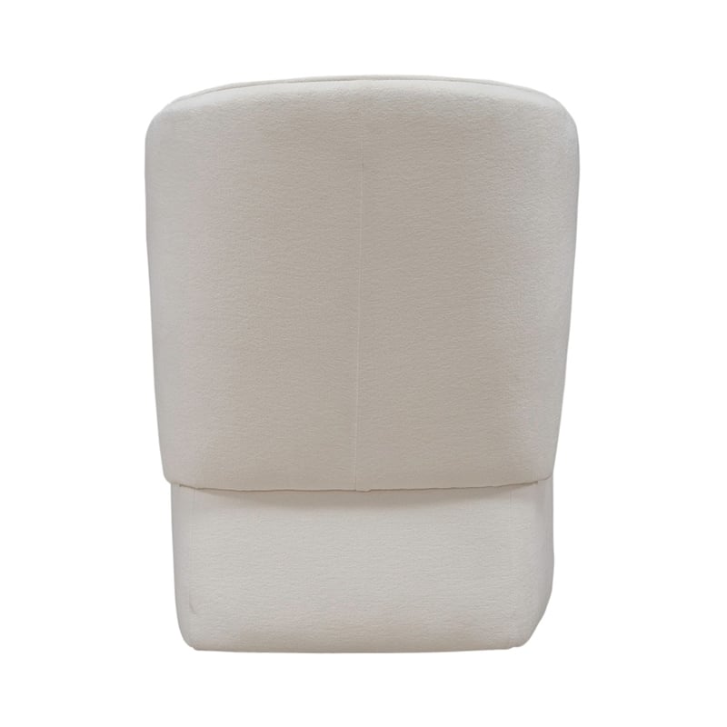 Pemberly Row Rounded Arm Dining Chairs with Casters Set of 4 in Ivory