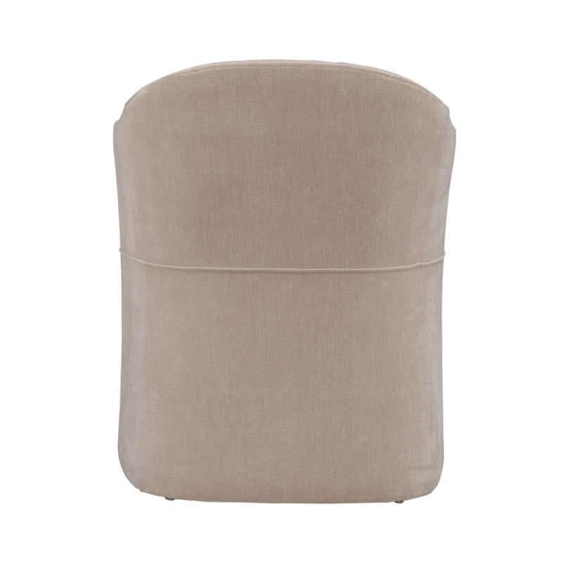 Pemberly Row Squared Arm Dining Chair with Casters in Wicker