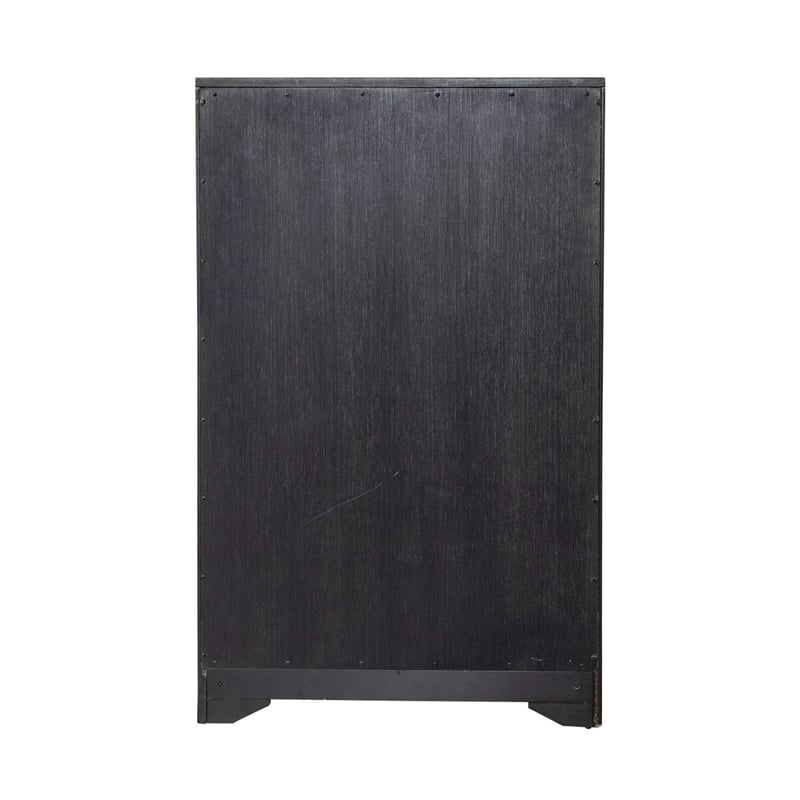 Pemberly Row 48 Inch Bookcase with Adjustable Shelves in Black