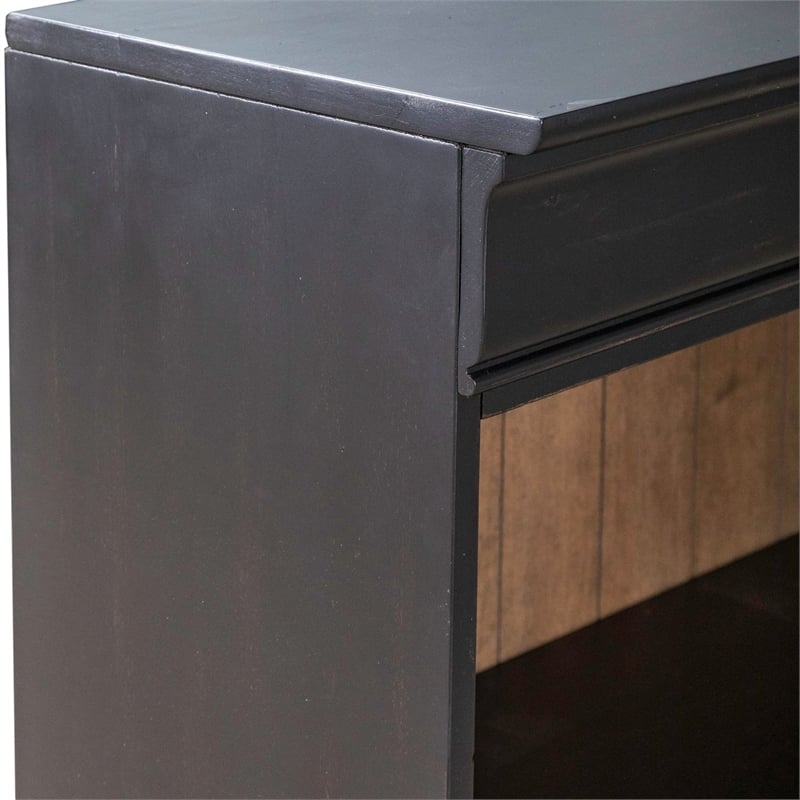 Pemberly Row 48 Inch Bookcase with Adjustable Shelves in Black