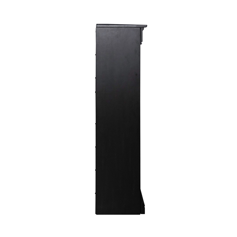 Pemberly Row 48 Inch Bookcase with Adjustable Shelves in Black