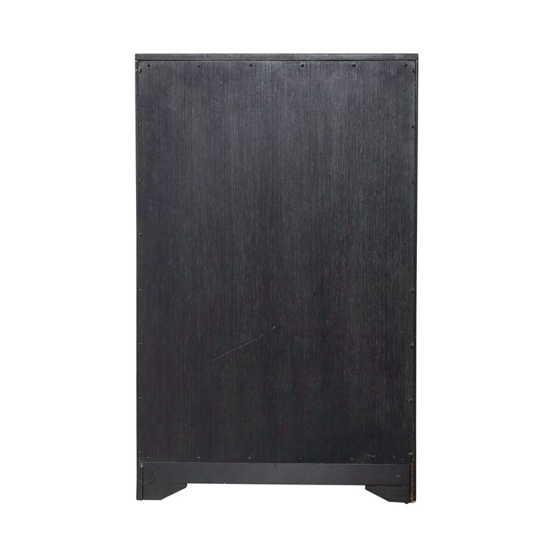 Pemberly Row 48 Inch Bookcase with Adjustable Shelves in Black