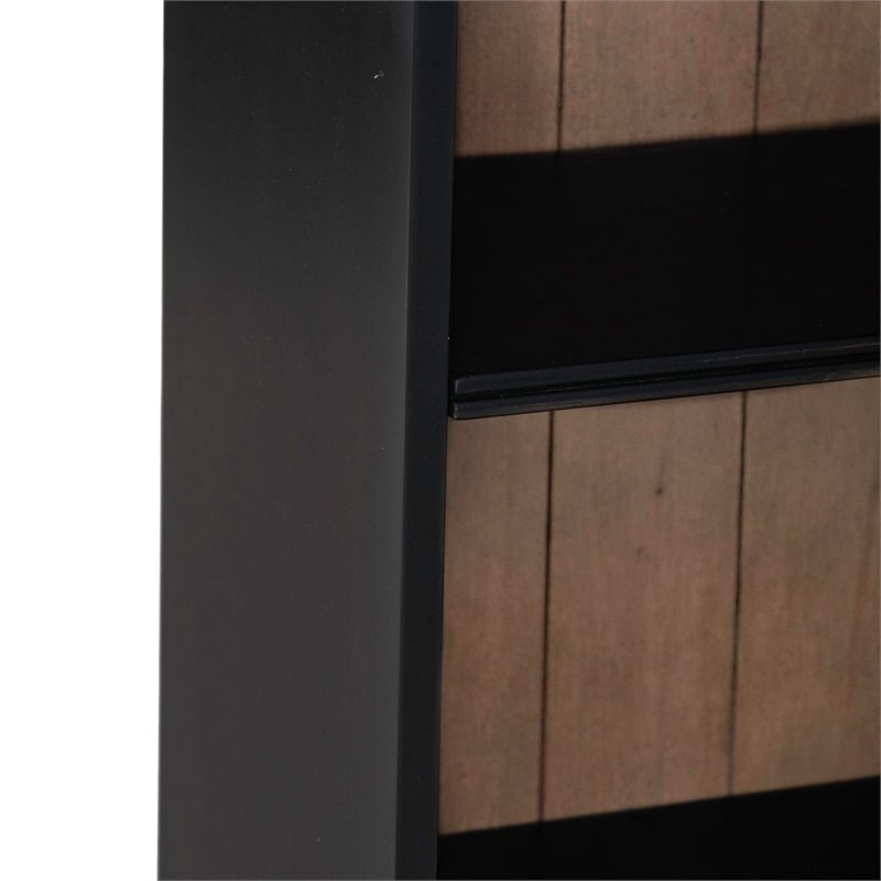 Pemberly Row 48 Inch Bookcase with Adjustable Shelves in Black