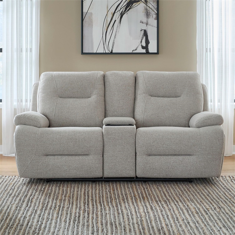 Pemberly Row Power Reclining Sofa and Loveseat Set with Zero Gravity in White
