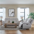 Pemberly Row Power Reclining Sofa and Loveseat Set with Zero Gravity in White