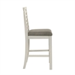 Pemberly Row Upholstered Ladder Back Counter Chairs Set of 2 in White