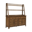 Pemberly Row Dining Server and Hutch with Overlay Molding Doors in Brown