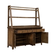 Pemberly Row Dining Server and Hutch with Overlay Molding Doors in Brown