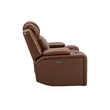 Pemberly Row Power Swivel Glide Recliner with LED Cupholders in Brown