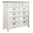 Pemberly Row 11 Drawer Chesser with Felt Lined Drawers in White