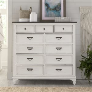 Pemberly Row 11 Drawer Chesser with Felt Lined Drawers in White