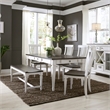 Pemberly Row 6 Piece Rectangular Table Dining Room Set in White