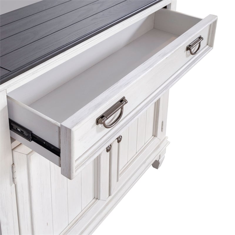 Pemberly Row 42 Inch Accent Hall Console with Drawer and Doors in White