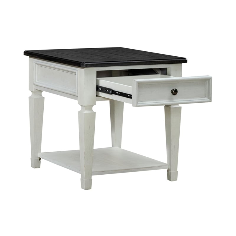 Pemberly Row 3 Piece Cocktail and End Table Set with Drawers in White