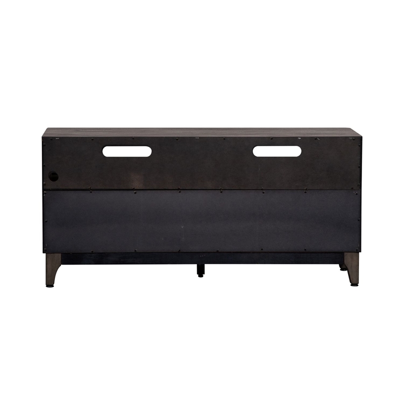 Pemberly Row 47 Inch TV Console with Scratch Resistant Melamine in Gray