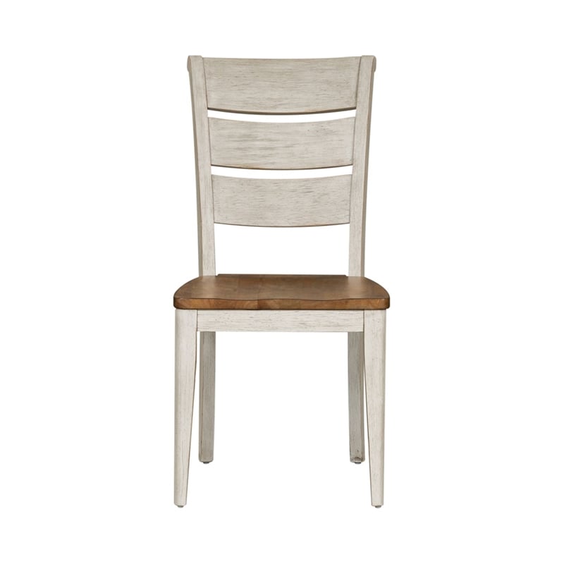 Pemberly Row 6 Piece Trestle Set with Ladder Back Chairs and Bench in White