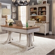 Pemberly Row 3 Piece Desk and Hutch Set with LED Lighting in White