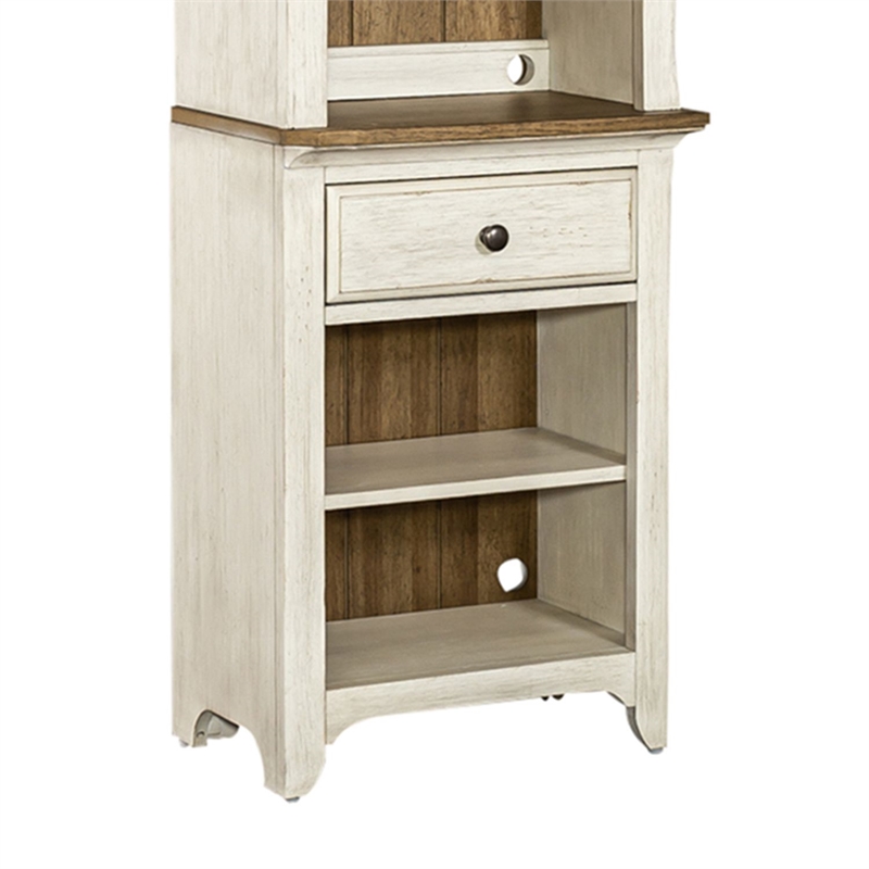 Pemberly Row Entertainment Center with Piers and Touch Lighting in White