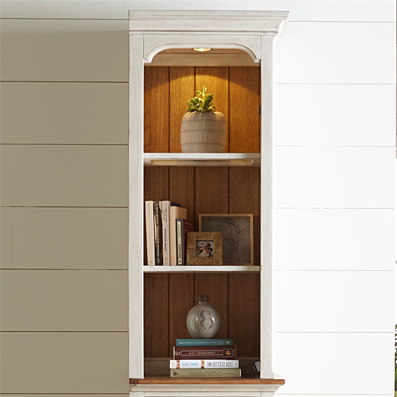 Pemberly Row Entertainment Center with Piers and Touch Lighting in White