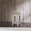 Pemberly Row Console Swivel Stool with Upholstered Seat in White