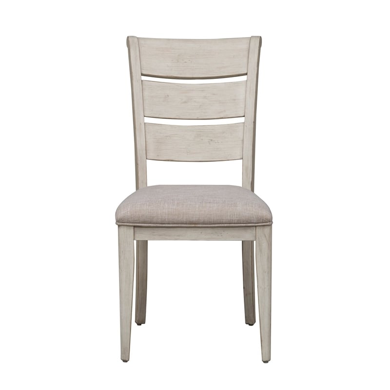 Pemberly Row 5 Piece Pedestal Table Set with Ladder Back Chairs in White
